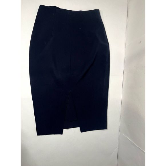 H & M Dark Blue Women's Elegant Pencil Skirt With Gold Buttons - Picture 2 of 8